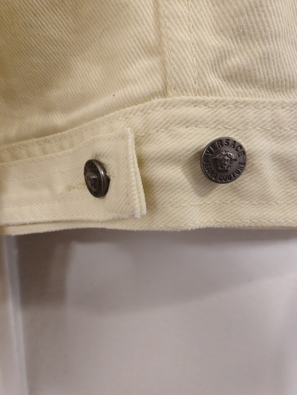 Versace Jeans Couture Light Yellow Denim Jacket Large - Picture 3 of 7